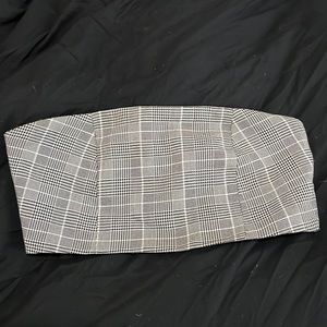 Black white grey gingham crop top
